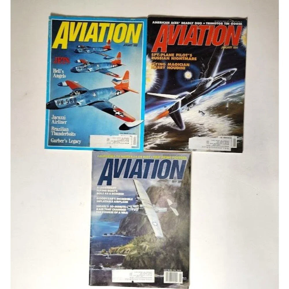 Aviation History Magazine Lot of 3 1993 & 1994 Vintage Hells Angels Houdini